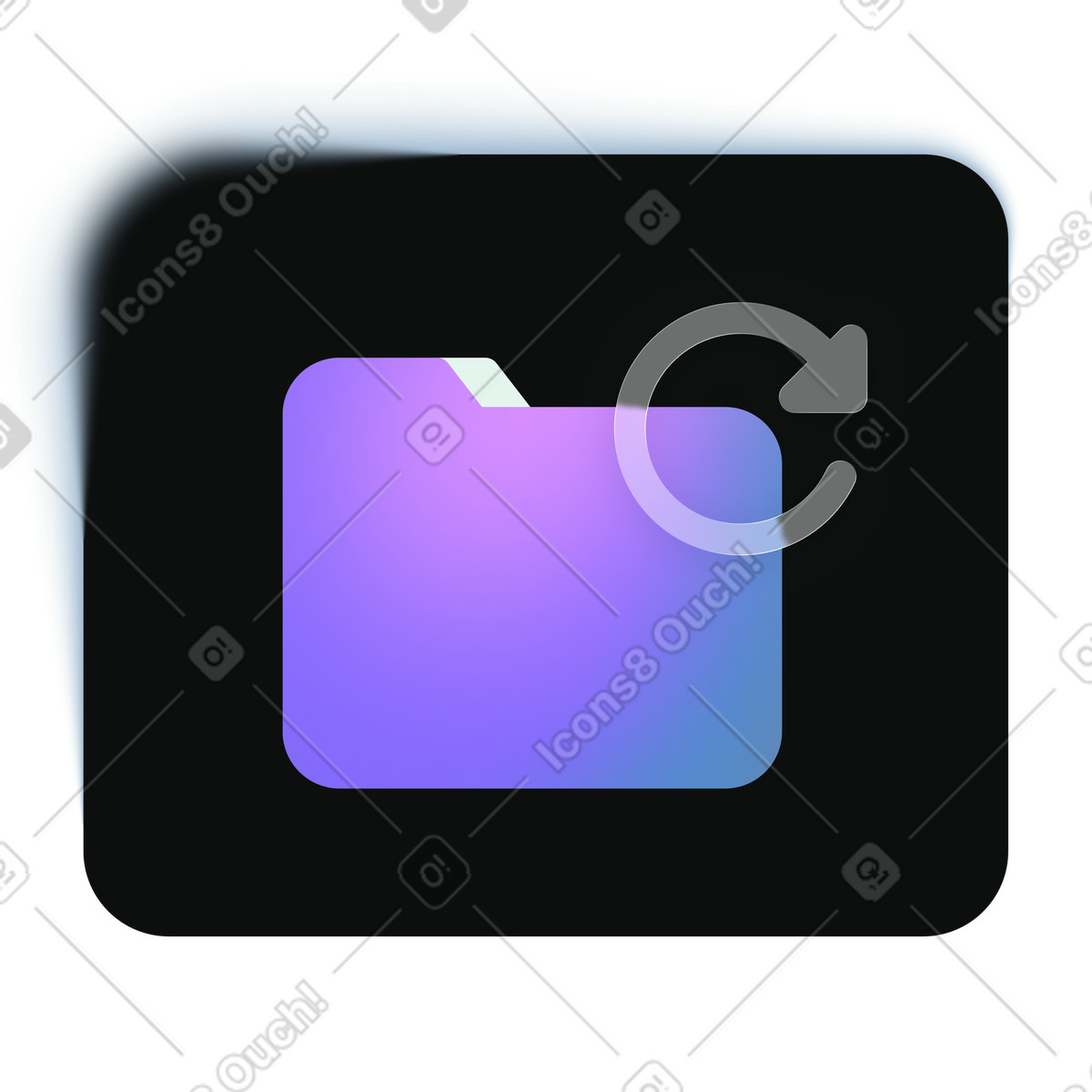 Ilustração de Cloud folder sync update, Storage refresh em no estilo Void para baixar em PNG, SVG