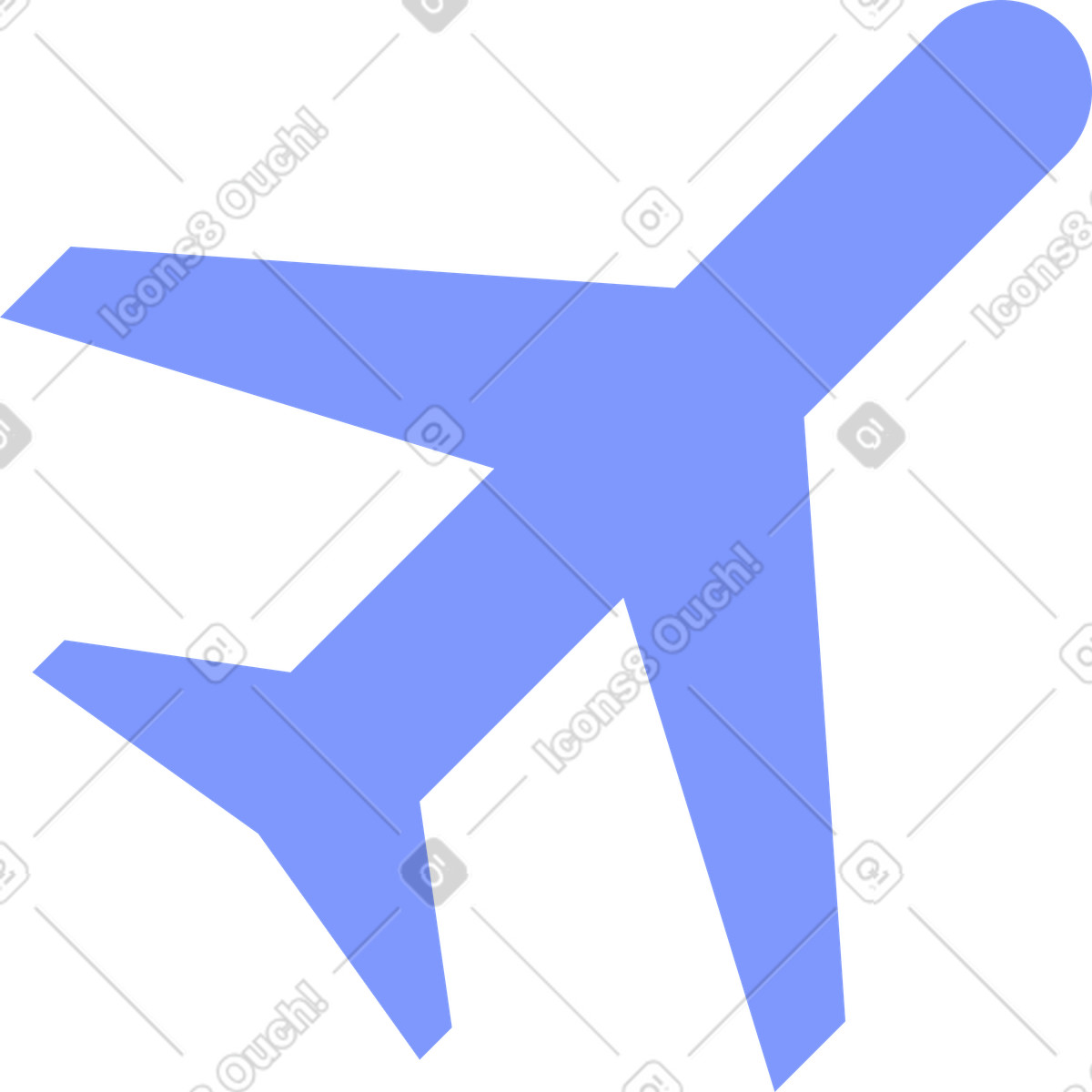 Blue airplane travel icon illustration in System style download in PNG, SVG