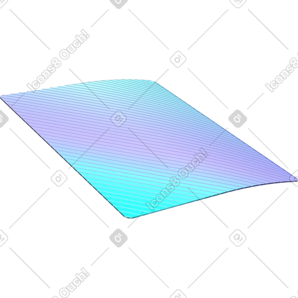 Stripy gradient card illustration in 3D Glassy style download in PNG, SVG