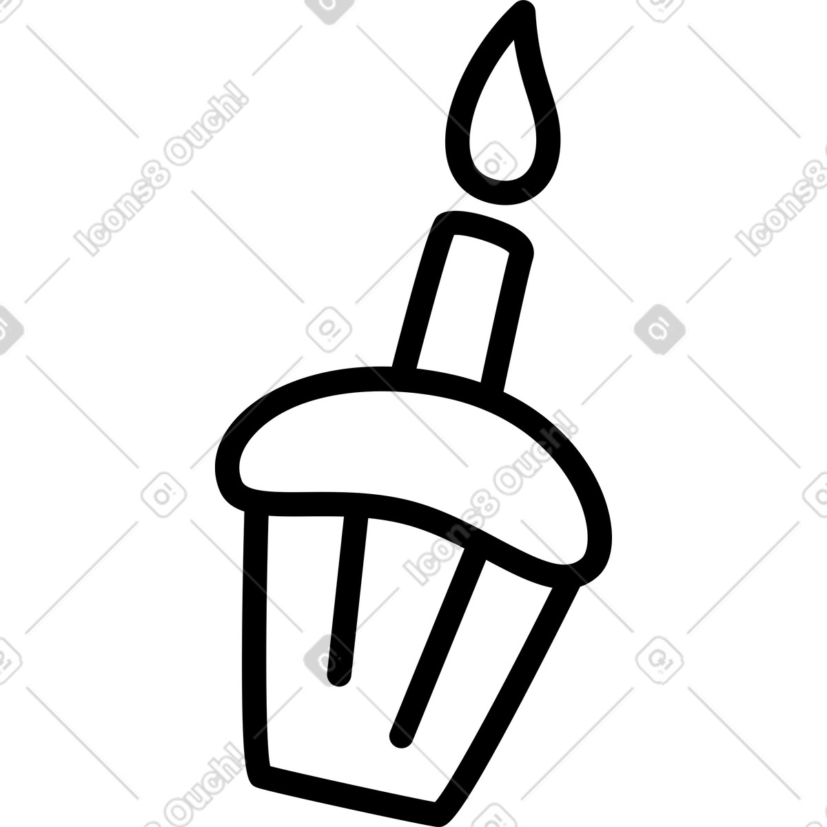 Cupcake-Illustration im Rocky-Stil als Download in PNG, SVG