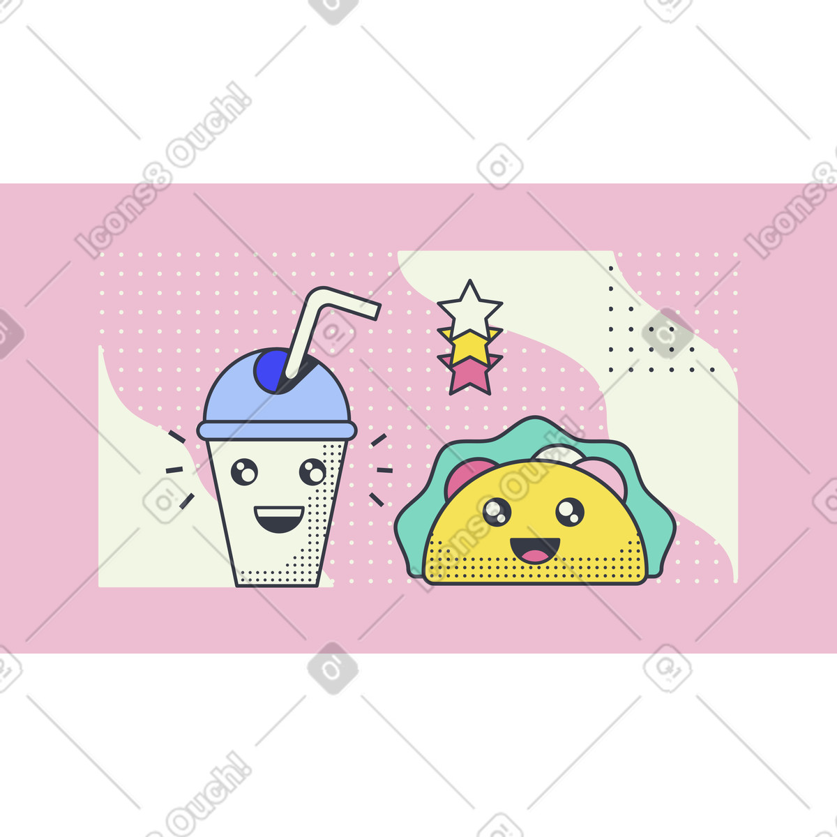 Illustration Nourriture mignonne dans le style Abstract à télécharger aux formats PNG, SVG