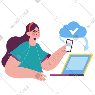 File sharing between phone and laptop via cloud PNG, SVG