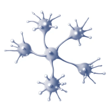 A close-up view of several neurons within the limbic system. Each neuron has a detailed structure, with dendrites extending outward and a cell body prominently displayed. The synapses between the neurons are depicted as intricate junctions, with a bright luminescent effect to indicate activity. The overall composition highlights the connections between the neurons, showcasing the complexity of the network within the limbic system.