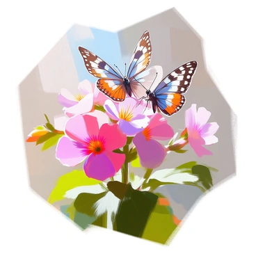 A delicate butterfly resting on a blooming geranium flower