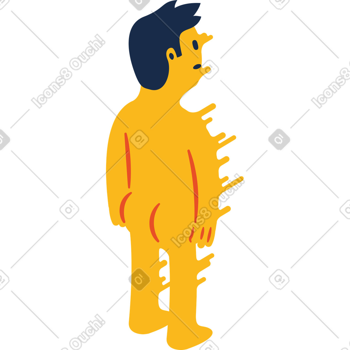 Ilustração de Homem nu derretido em no estilo Flame para baixar em PNG, SVG