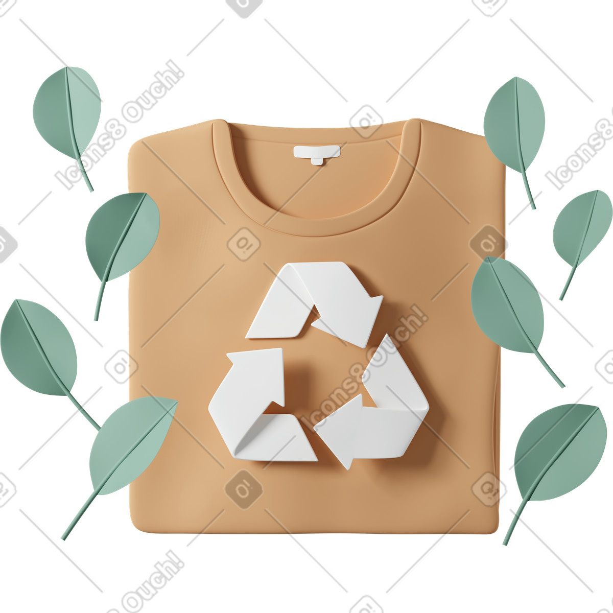 생태 티셔츠 illustration in 3D Casual life style download in PNG, SVG