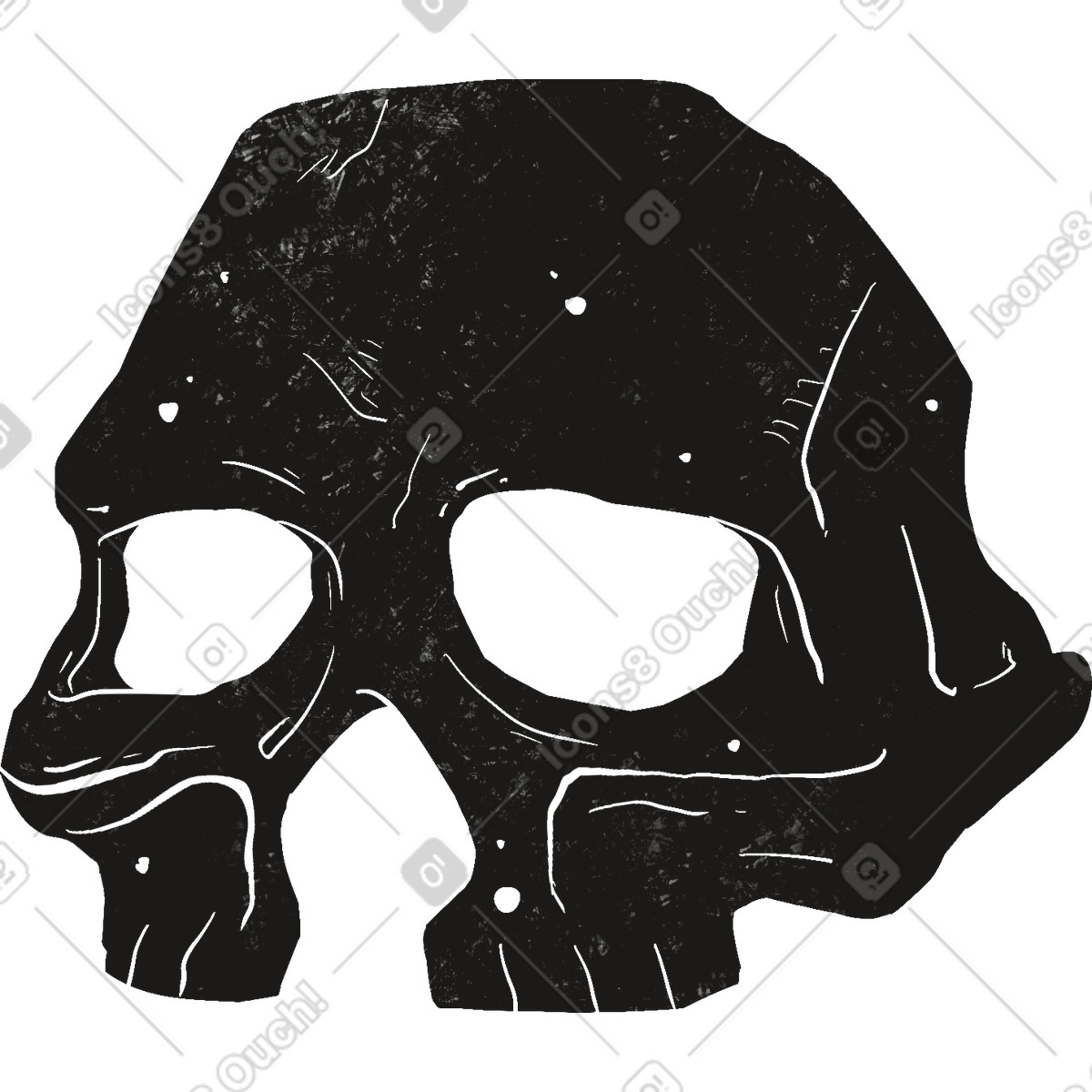 Illustration Skull upper part dans le style Mystery à télécharger aux formats PNG, SVG