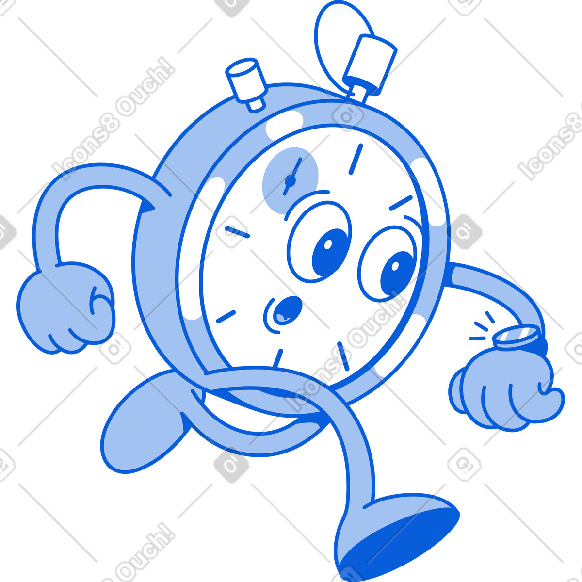 Surprised timer illustration in Handy Line style download in PNG, SVG