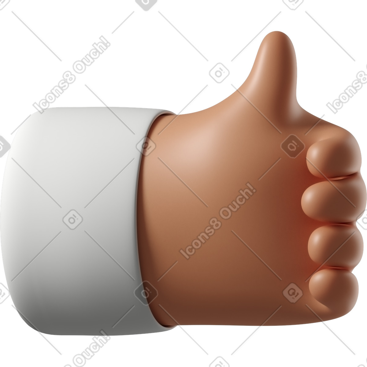Tanned skin hand giving a like illustration in 3D Hands Fun&Wild style download in PNG, SVG
