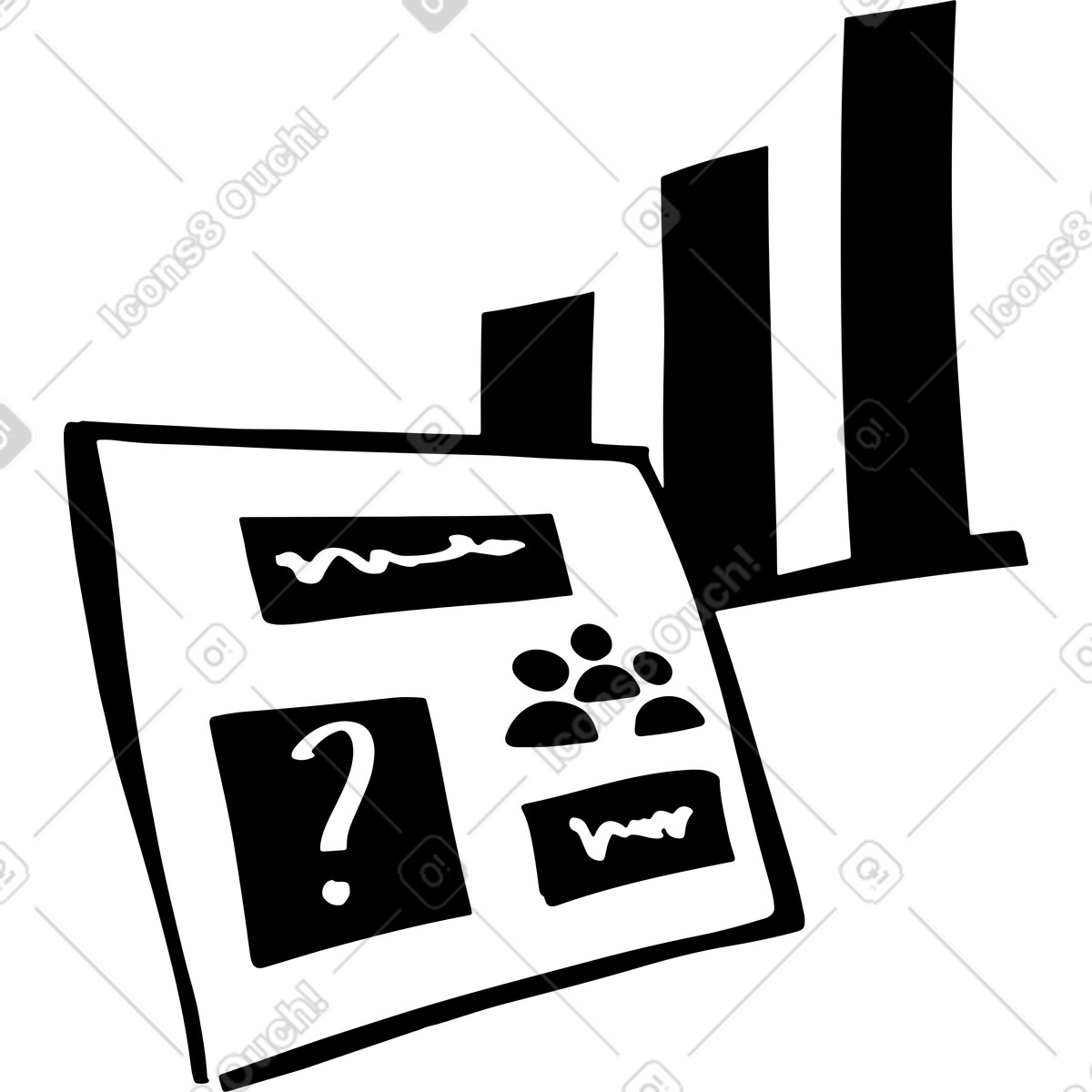 Dashboard di pianificazione del team e gestione delle prestazioni illustrazione in stile Line scarica in PNG, SVG