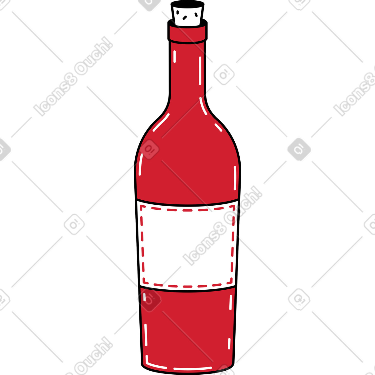 Bottle of wine illustrazione in stile Ruby scarica in PNG, SVG