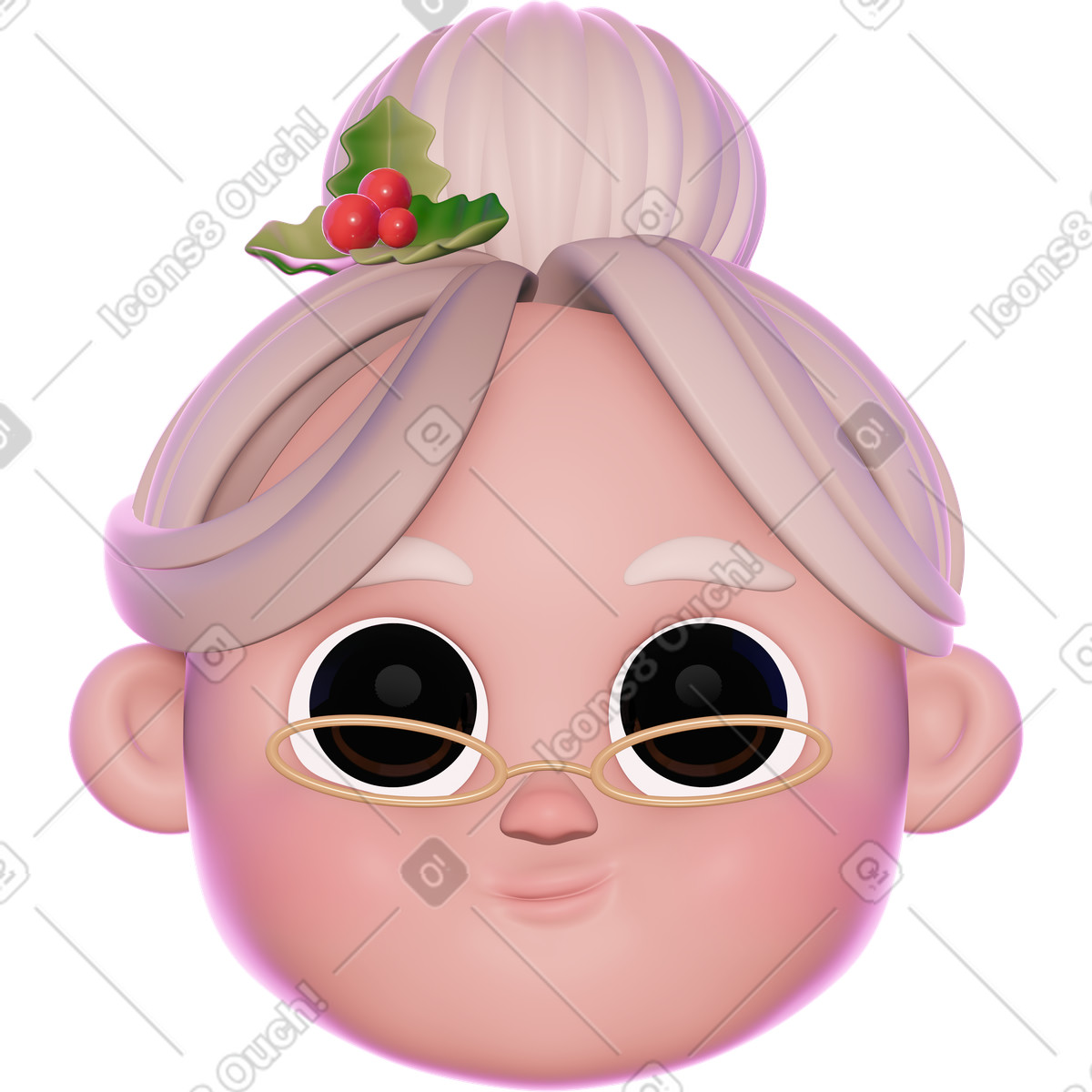 Illustration Mrs claus icon dans le style 3D Holidays à télécharger aux formats PNG, SVG