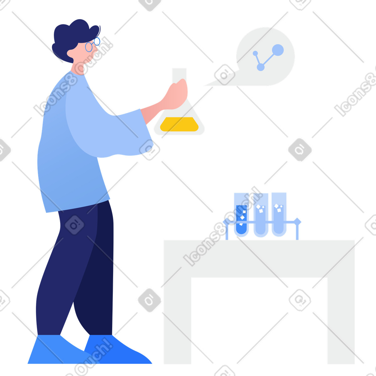 下载 Clip 风格的 试管中的物质 插画，支持 PNG、SVG 格式