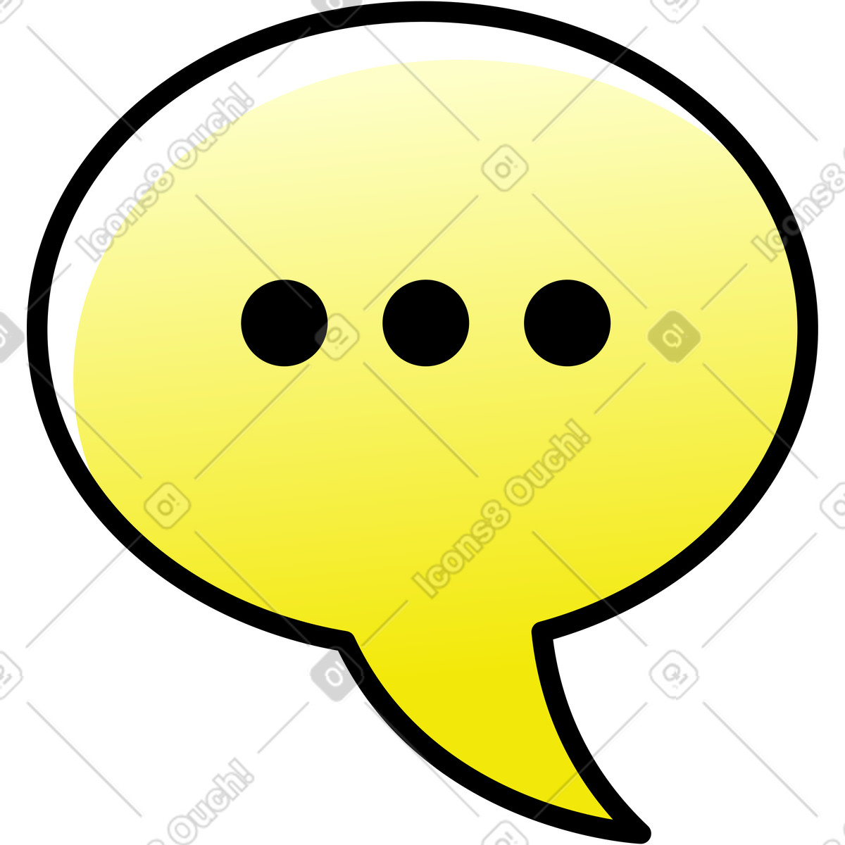 Speech babal with three dots illustration in Pocus style download in PNG, SVG
