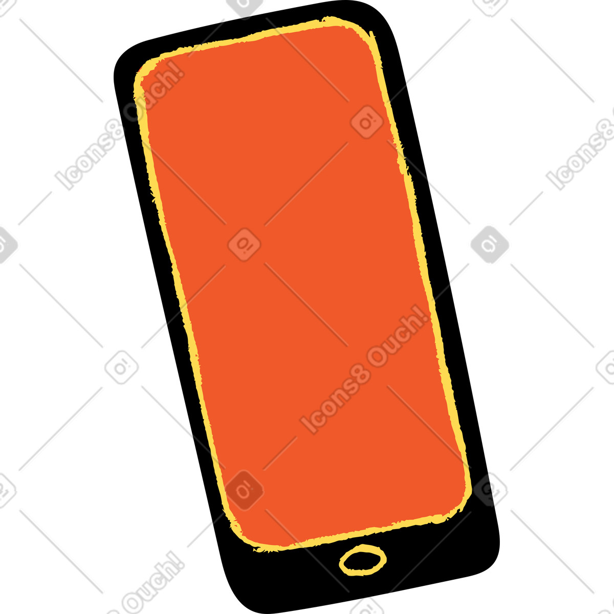 Cell phone illustration in Rush style download in PNG, SVG