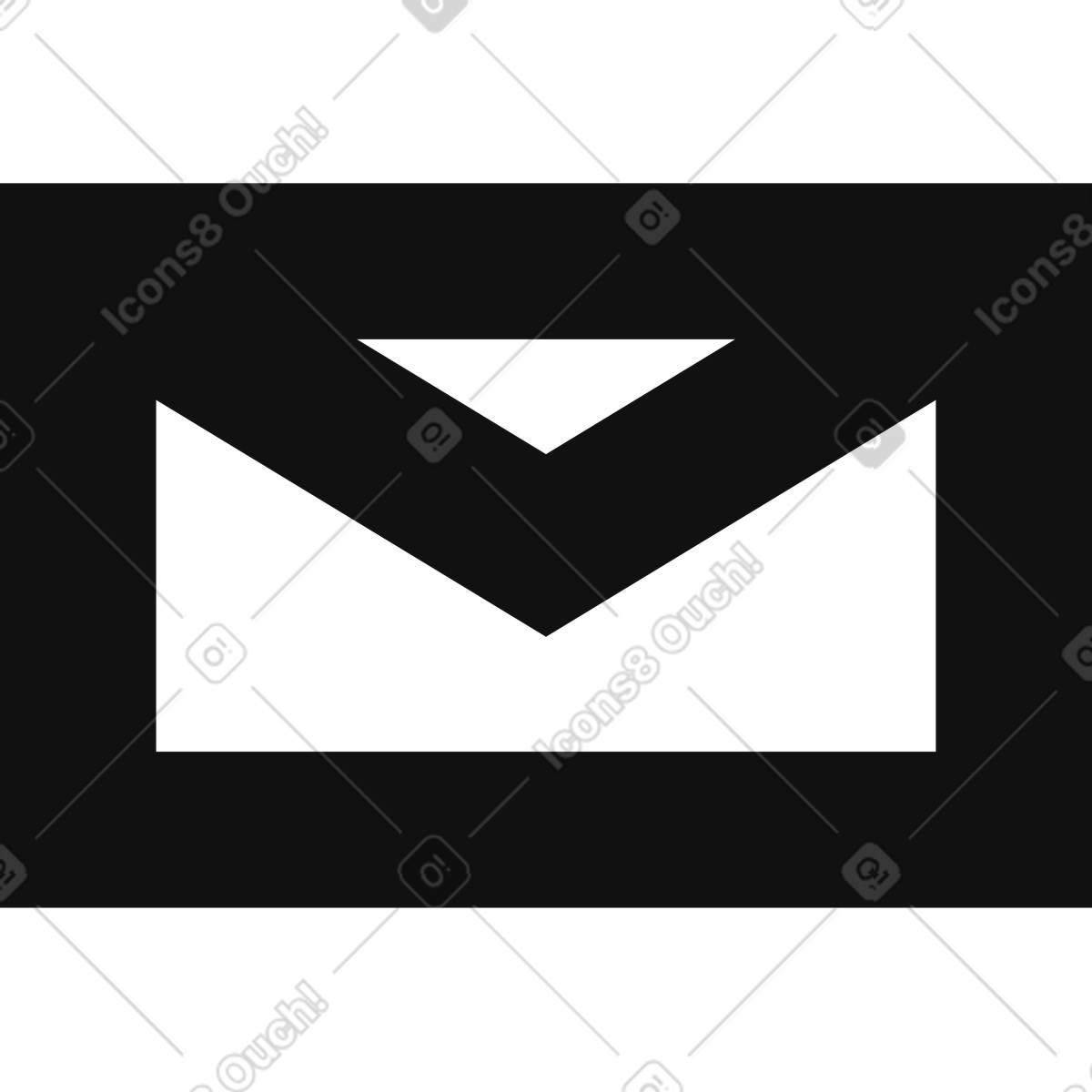 Envelope mail icon for email message notification user interface illustration in Main style download in PNG, SVG
