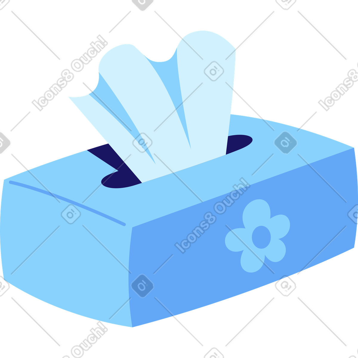 Glossy 스타일의 Box with paper tissues 일러스트레이션 PNG, SVG 다운로드