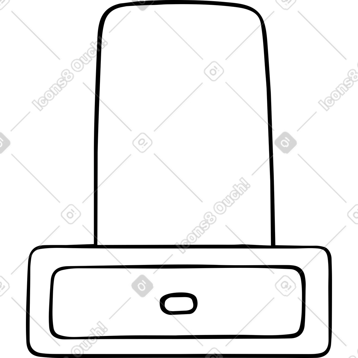 Dressing table with mirror illustration in Journal style download in PNG, SVG