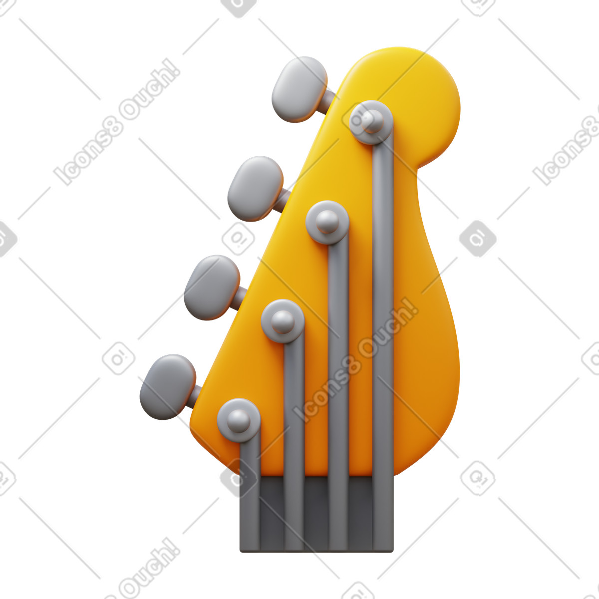 Guitar strings illustration in 3D Fluency style download in PNG, SVG