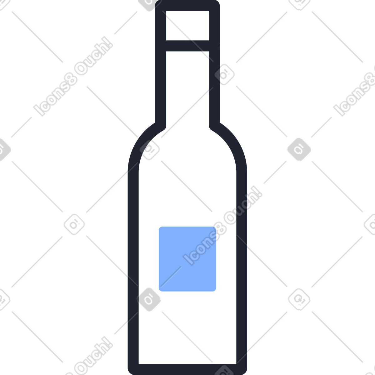 Bottiglia di vino illustrazione in stile Pablita scarica in PNG, SVG