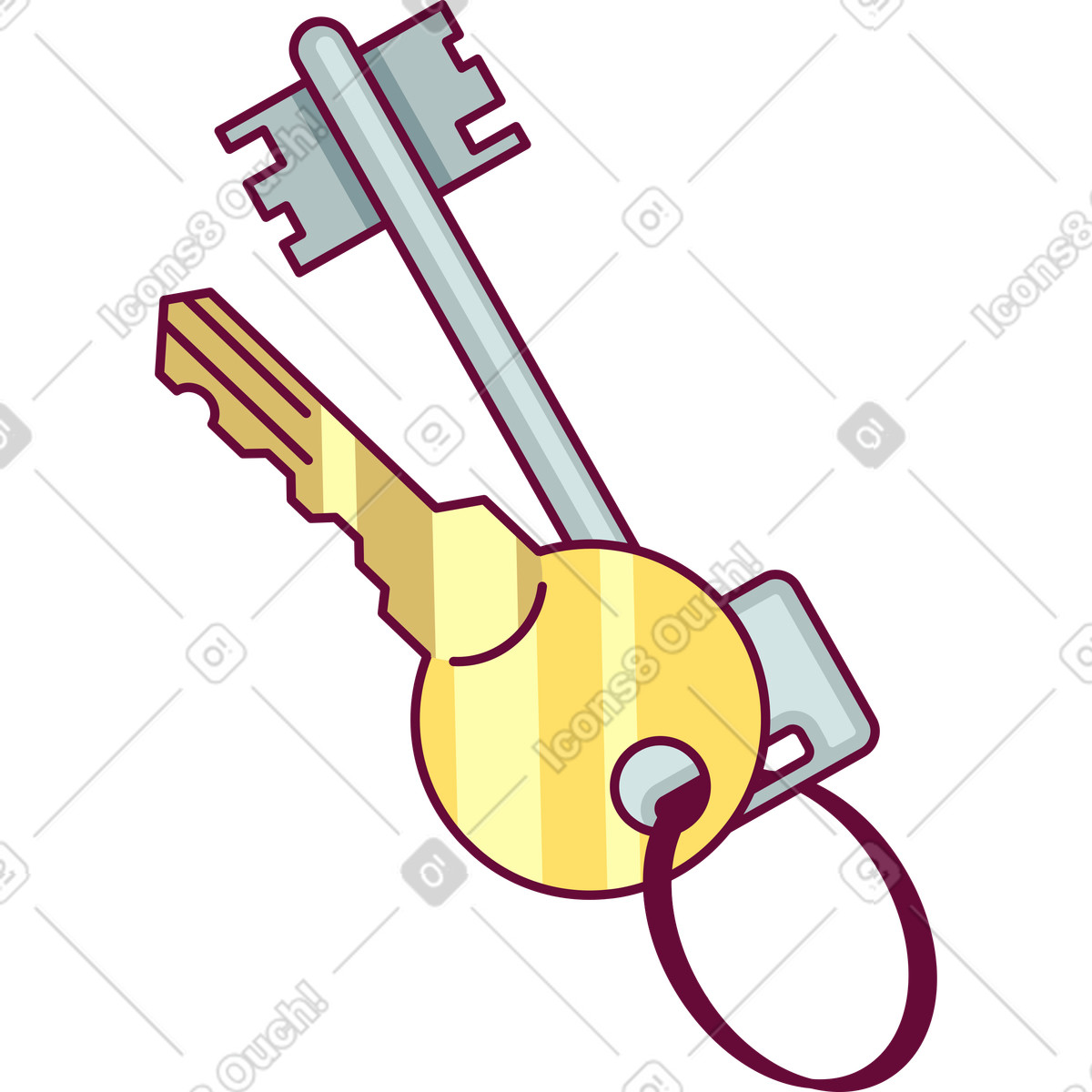 下载 Handy 风格的 一串钥匙 插画，支持 PNG、SVG 格式