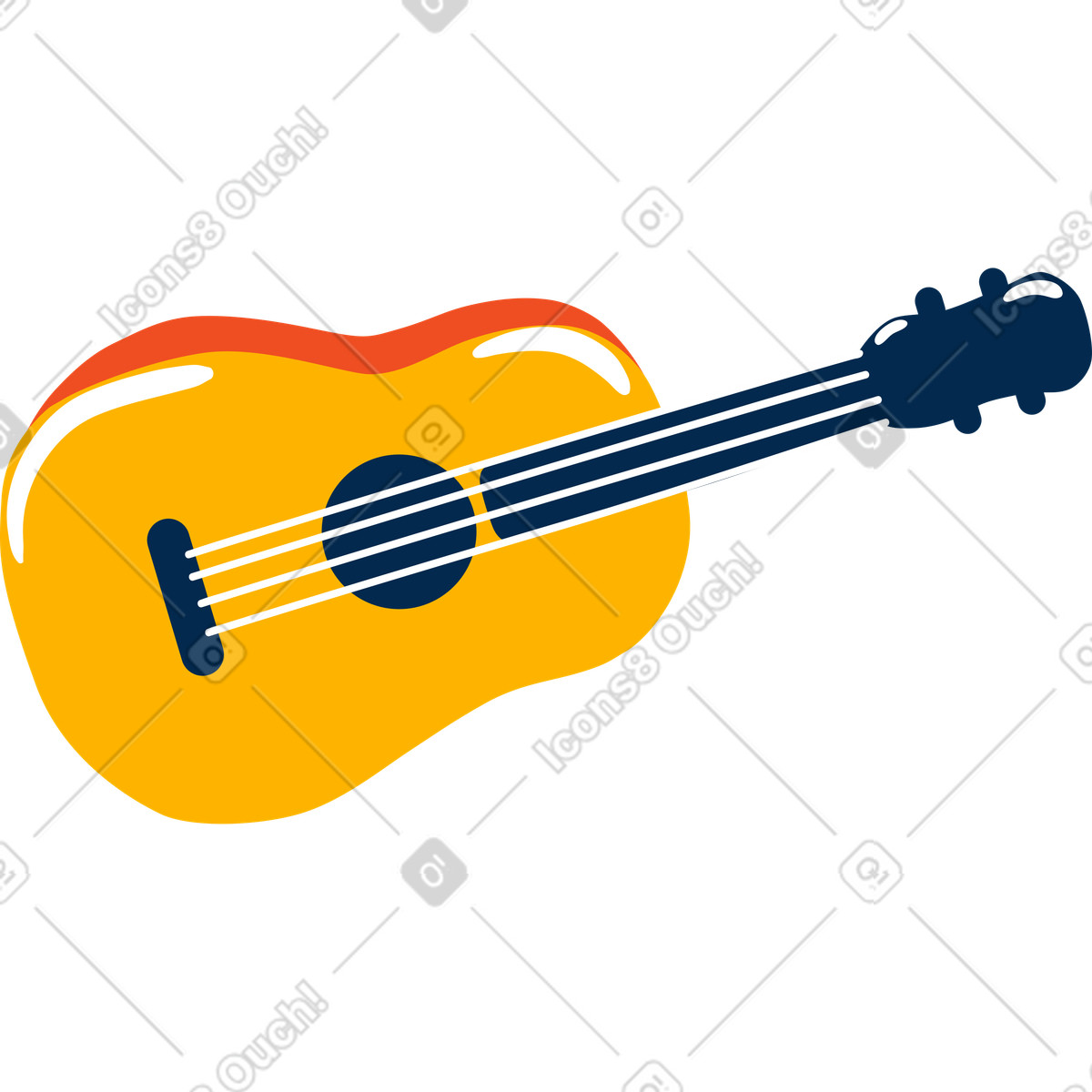Иллюстрация Гавайская гитара в стиле Flame — скачать в форматах PNG, SVG