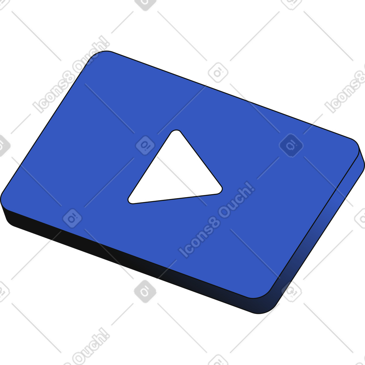 Ilustración Botón de play en estilo Techny a descargar en PNG y SVG