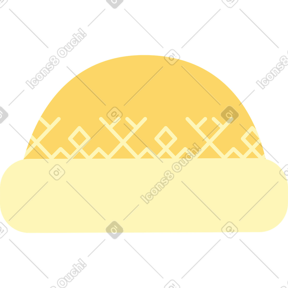 Hat decorated illustration in Marginalia style download in PNG, SVG