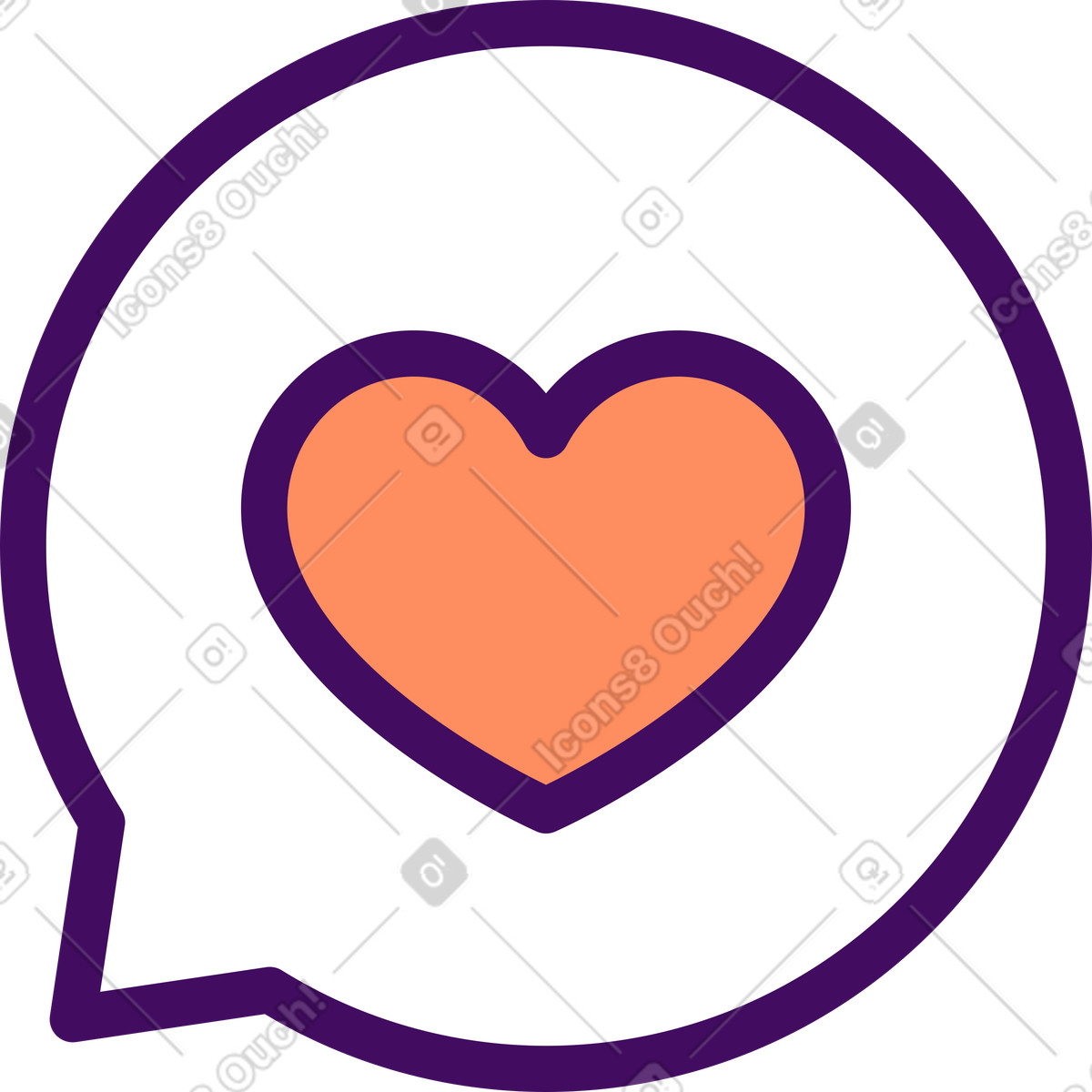 Ilustração de Bubble with heart em no estilo Simplistic para baixar em PNG, SVG