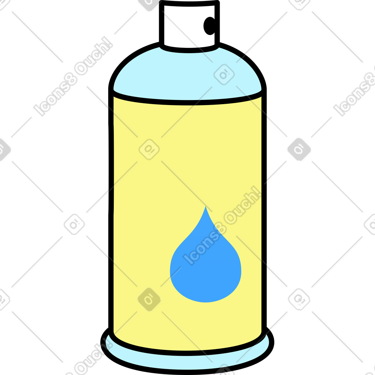 Can of blue graffiti paint illustration in Pocus style download in PNG, SVG