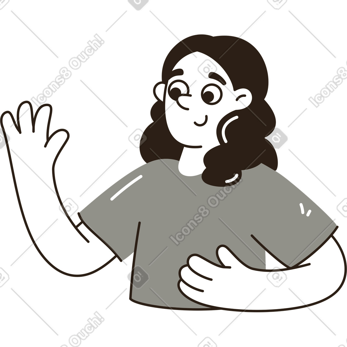 Blogger donna illustrazione in stile Plain scarica in PNG, SVG