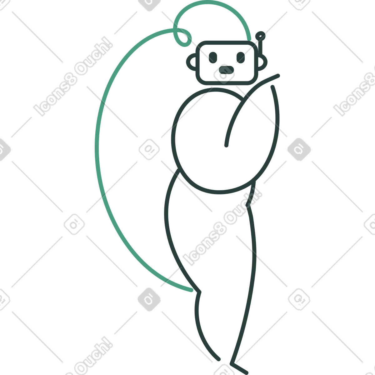 Illustration Robot dans le style Macaroni à télécharger aux formats PNG, SVG