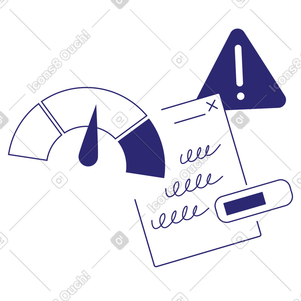 Risk management illustration clipart image showcasing strategic analysis in PNG SVG
