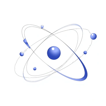 A detailed illustration of an atom is presented. At the center, there is a nucleus composed of protons and neutrons. The protons are depicted as smaller spheres clustered closely together, while the neutrons are shown as slightly larger spheres, interspersed among the protons. Surrounding the nucleus, there are multiple orbits representing the paths of electrons. Each electron is illustrated as a small sphere, positioned at various points along these orbits. The orbits are shown as circular paths encircling the nucleus, depicting the movement of electrons around it. The overall composition emphasizes the structure and complexity of the atom.
