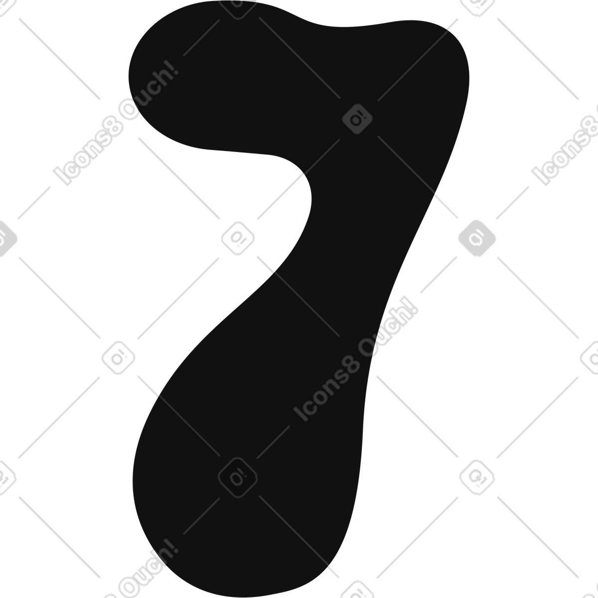 Number 7 illustration in Journal style download in PNG, SVG