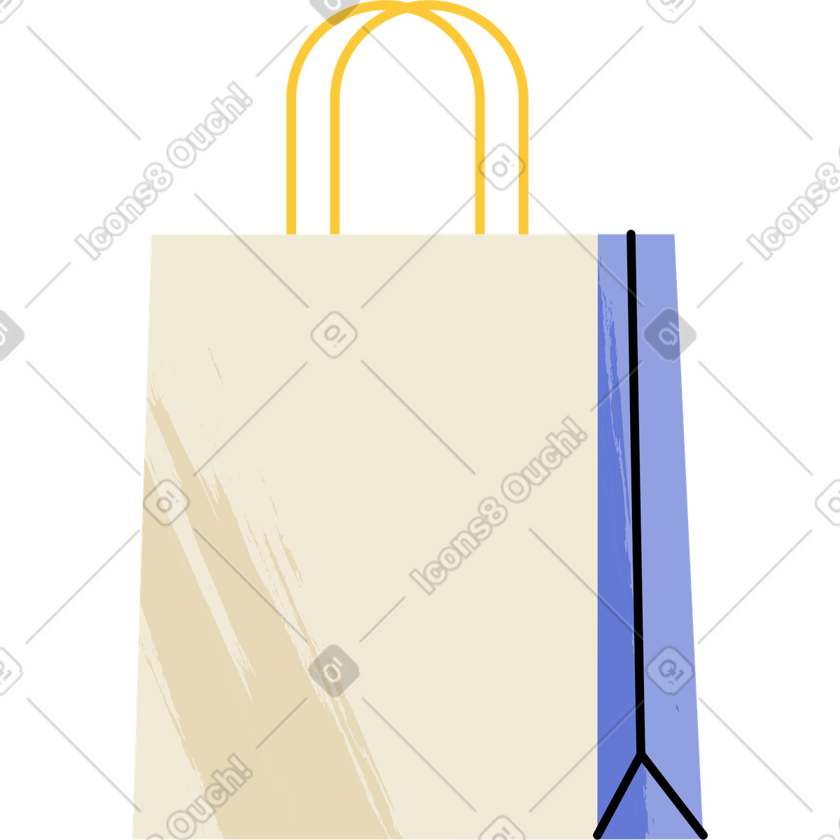 Illustration Sac shopping beige dans le style Juicy à télécharger aux formats PNG, SVG