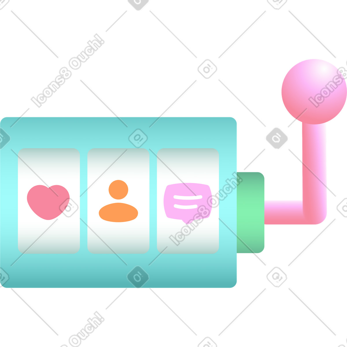 Casinò illustrazione in stile Chromed scarica in PNG, SVG