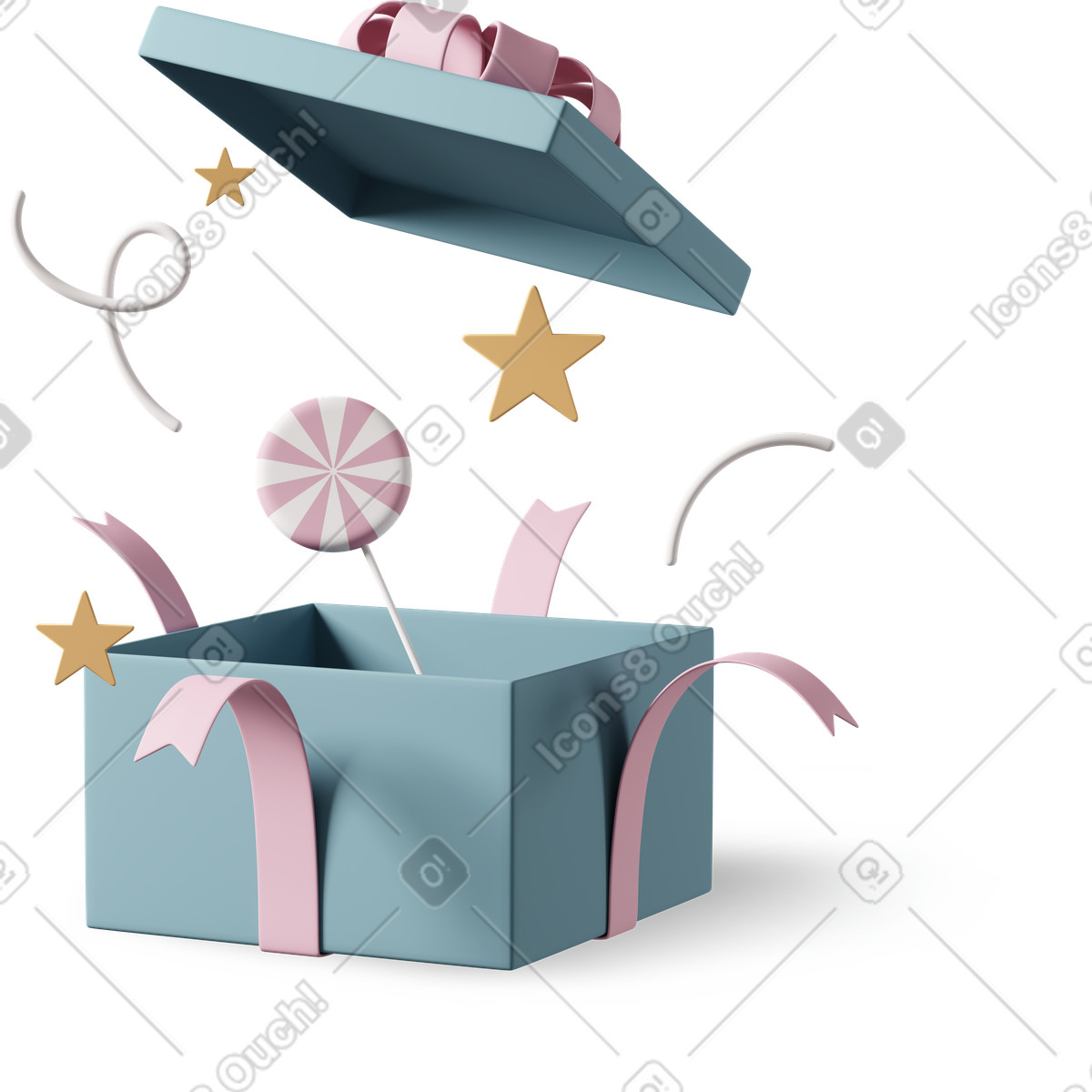 Ilustração de Open present em no estilo 3D Casual life para baixar em PNG, SVG
