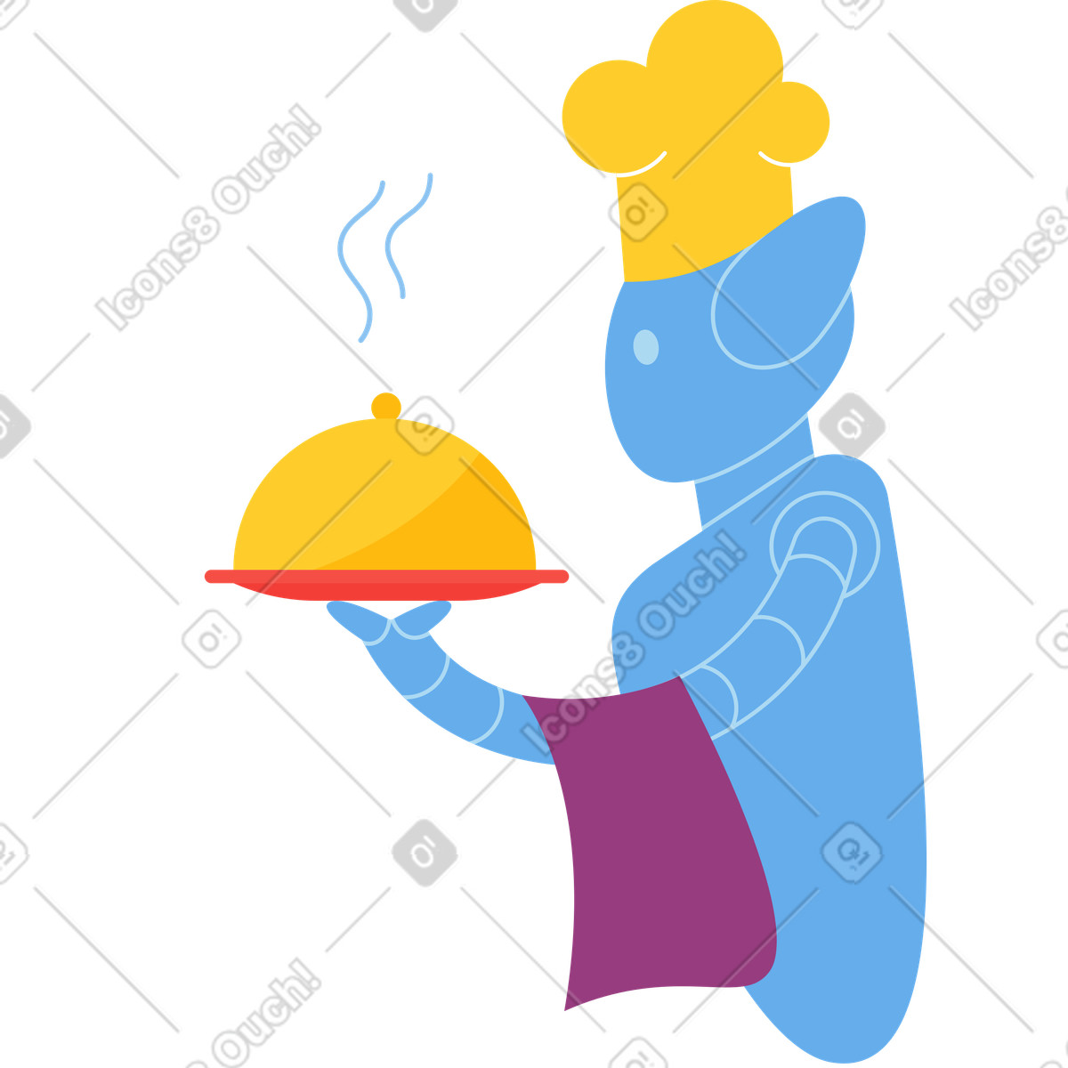 下载 Sammy 风格的 智能机器人厨师 插画，支持 PNG、SVG 格式