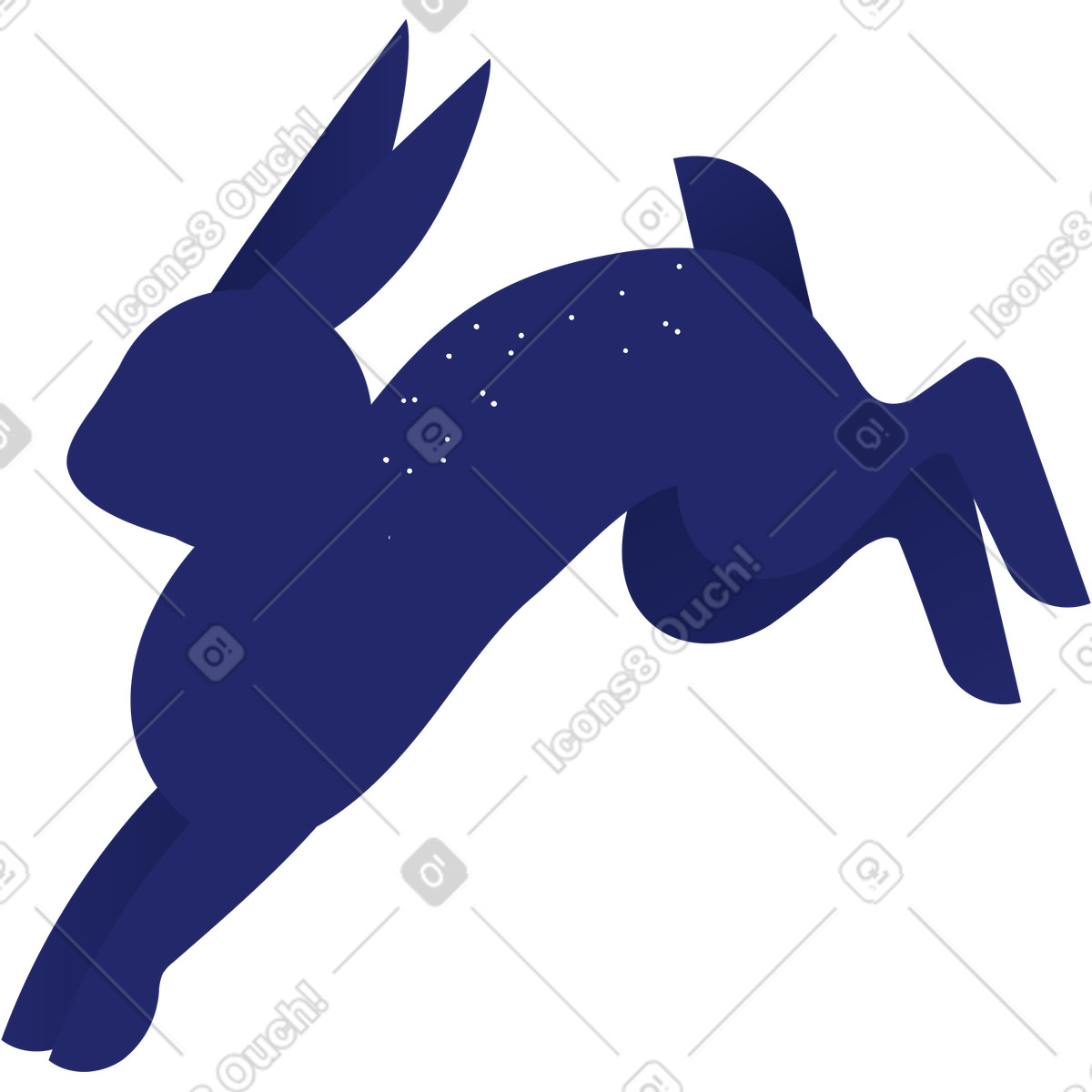 Rabbit illustration in Clip style download in PNG, SVG