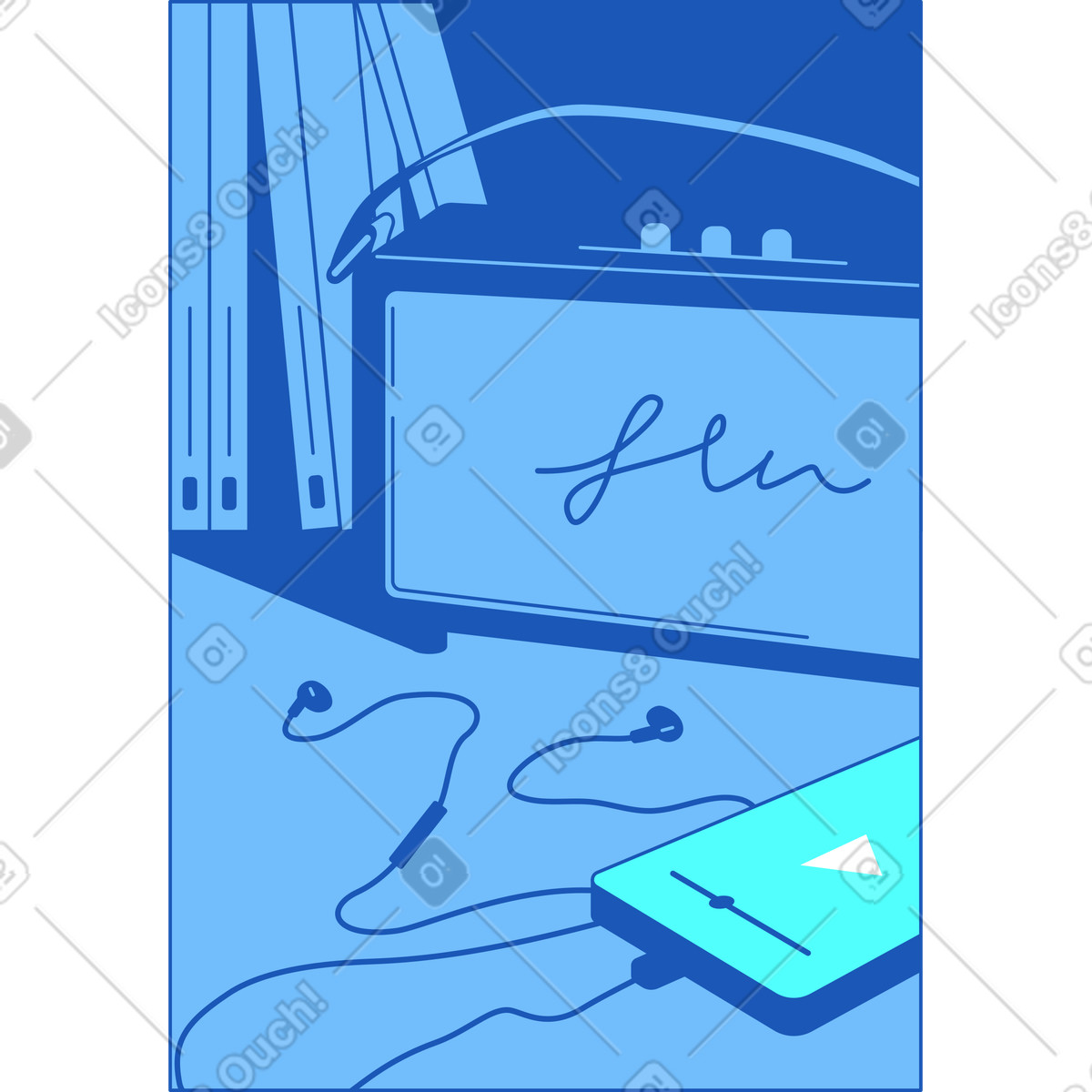 Storyline スタイルの スピーカー付きフレーム のイラストをPNG、SVG形式でダウンロード