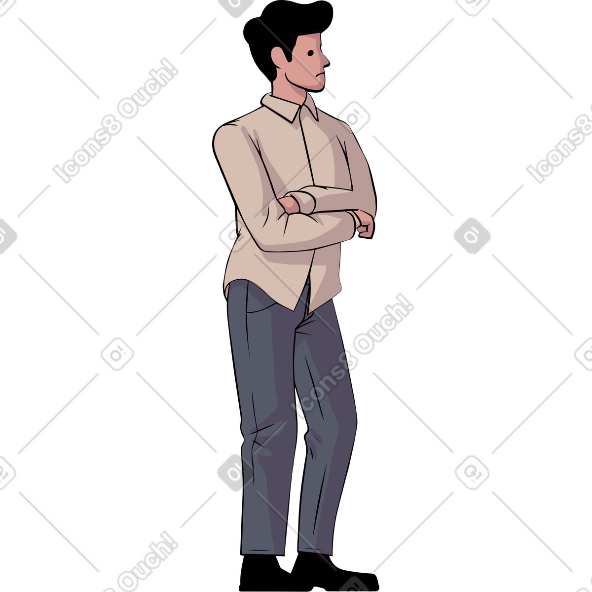 Man illustration in Eastwood style download in PNG, SVG