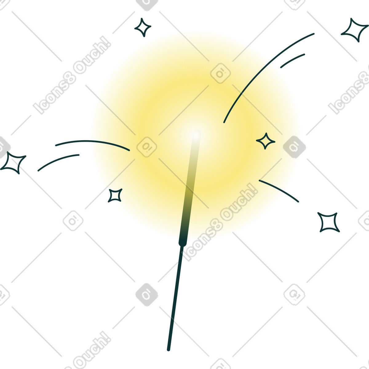 Ilustração de Diamante em no estilo Florid para baixar em PNG, SVG
