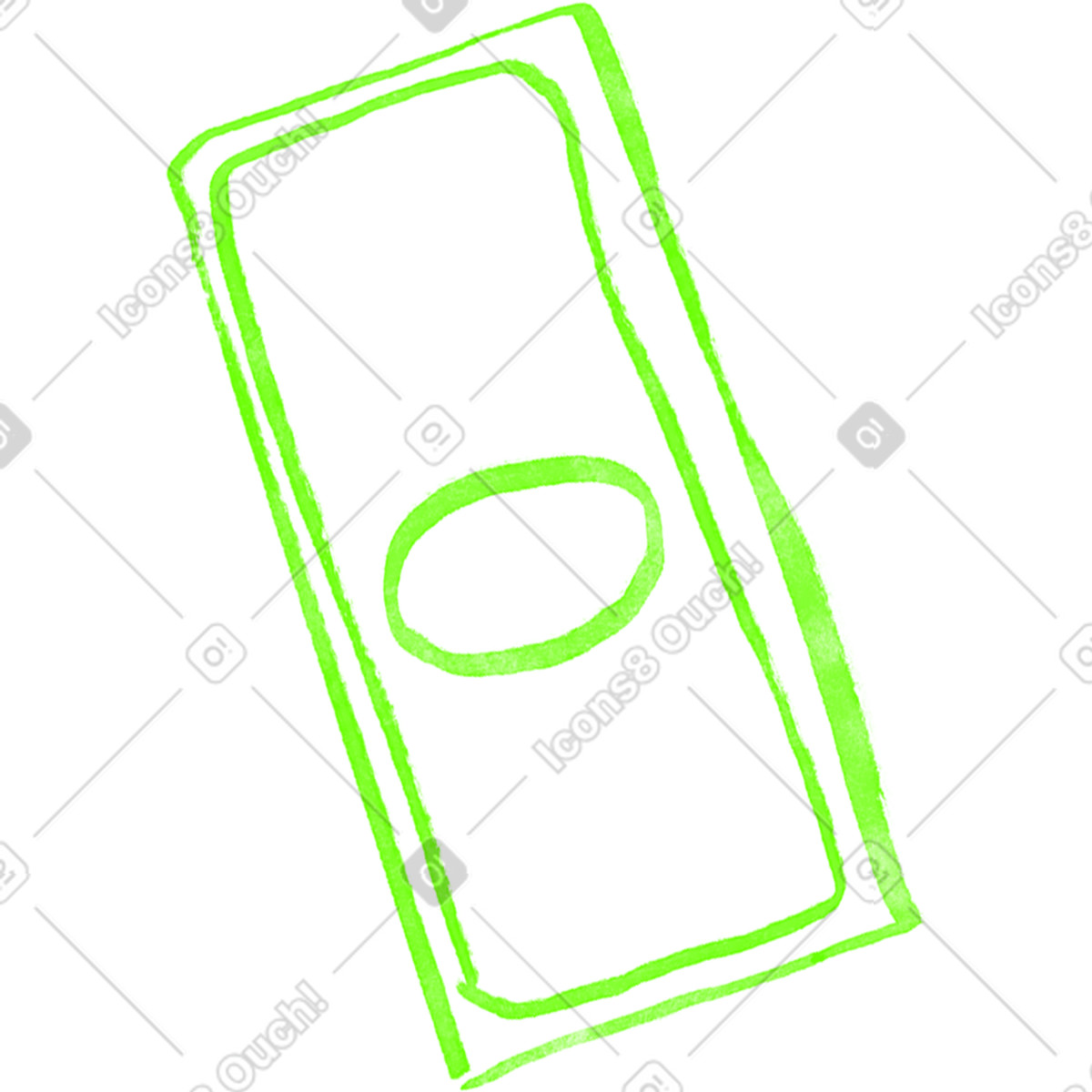 Green line banknot illustration in Inky style download in PNG, SVG