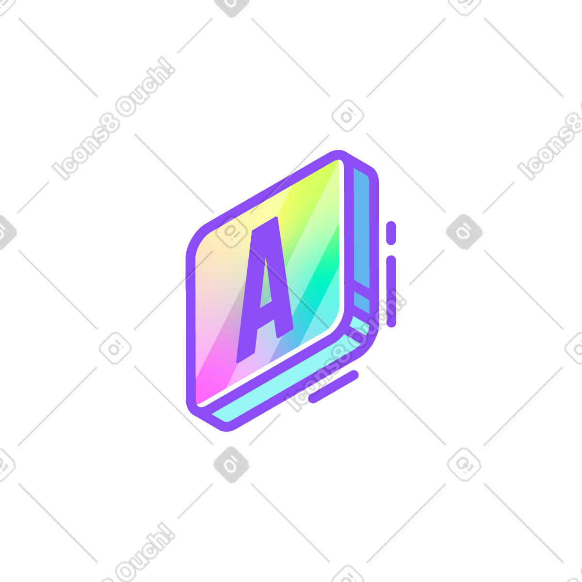 Language icon illustration in Holographic style download in PNG, SVG