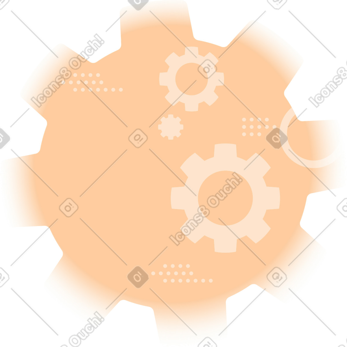 下载 Worky 风格的 带齿轮的圆形背景 插画，支持 PNG、SVG 格式