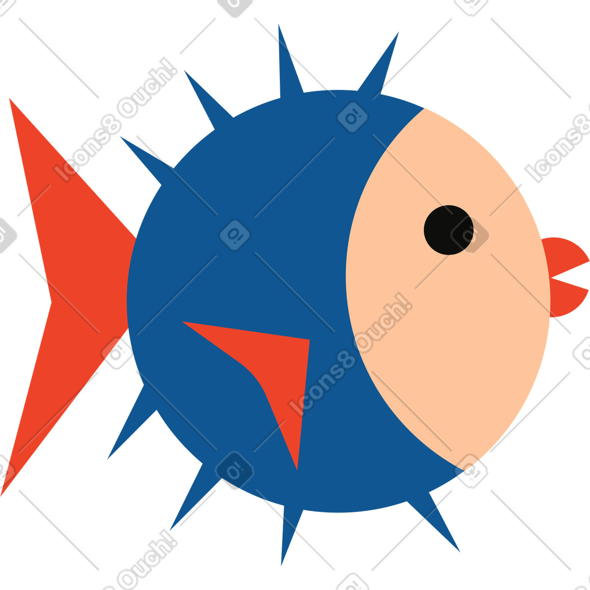 Fish illustration in Polar style download in PNG, SVG