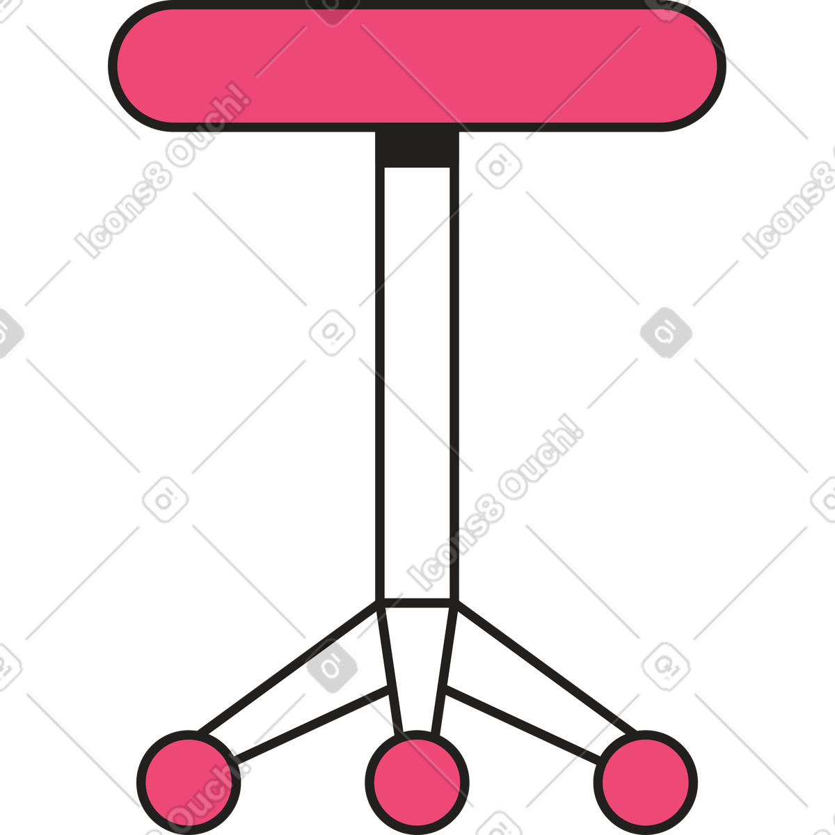 Ilustración Taburete de bar con ruedas en estilo Dazzle Line a descargar en PNG y SVG