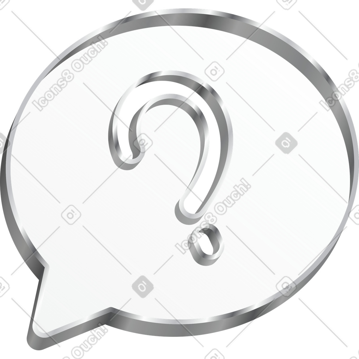Bubble with question illustration in Token style download in PNG, SVG