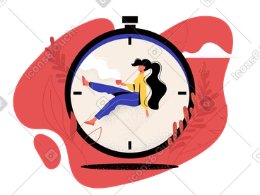 A clock with a woman sitting on top of it PNG, SVG